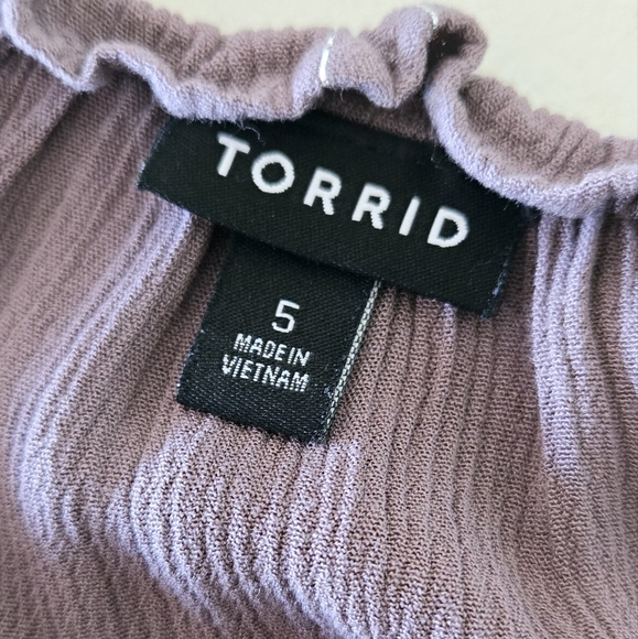 Torrid Crinkle Gauze With Lurex Peasant Blouse 5X - Picture 12 of 14